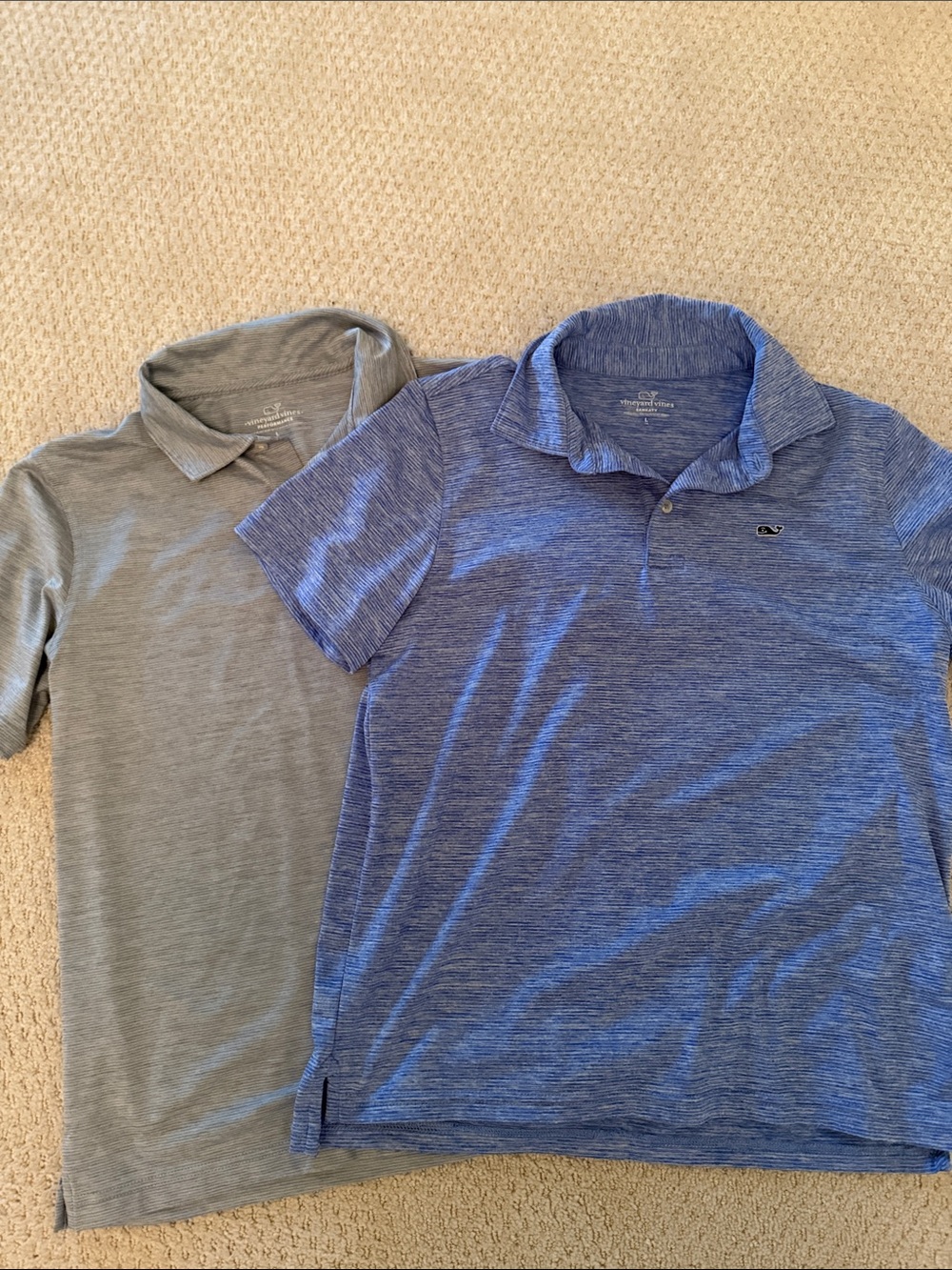 Like New Vineyard Vines Blue & Gray Performance/Golf Polo Pair (2)